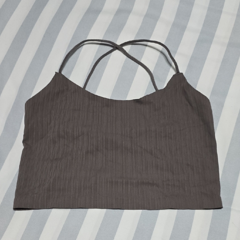 Gray Strappy NO SHOW Sports Bra - Picture 4 of 4